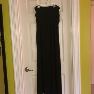 Black strapless maxi dress
